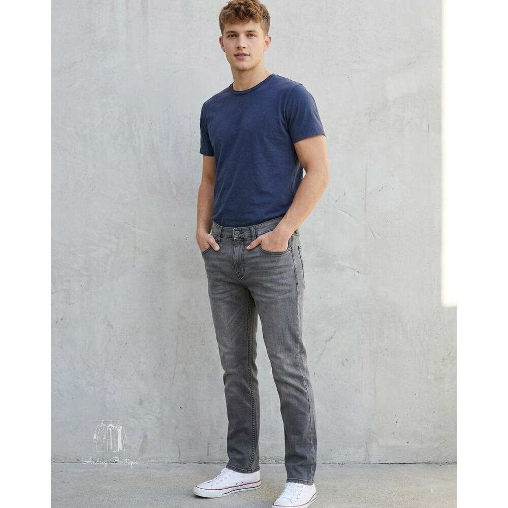 City‎ Streets Men’s Slim Stretch Gray Denim Jeans Size 34x30